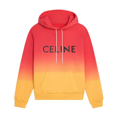 Celine Oversized Hoodie with Letter Logo Graphic in Orange 2Y321658Y-20BD