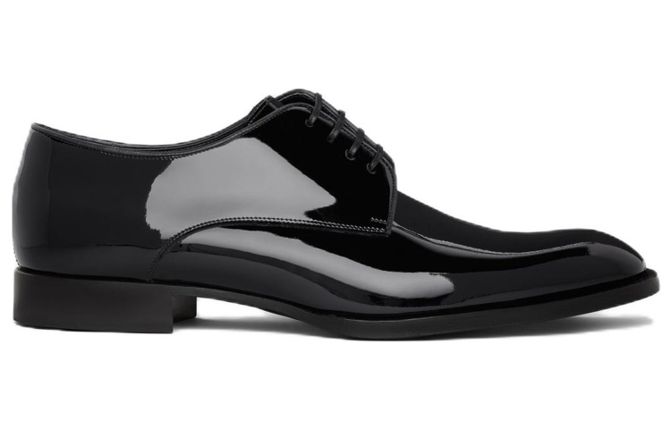 CELINE Patent Lace-Up Derby 'Black' 圖 2
