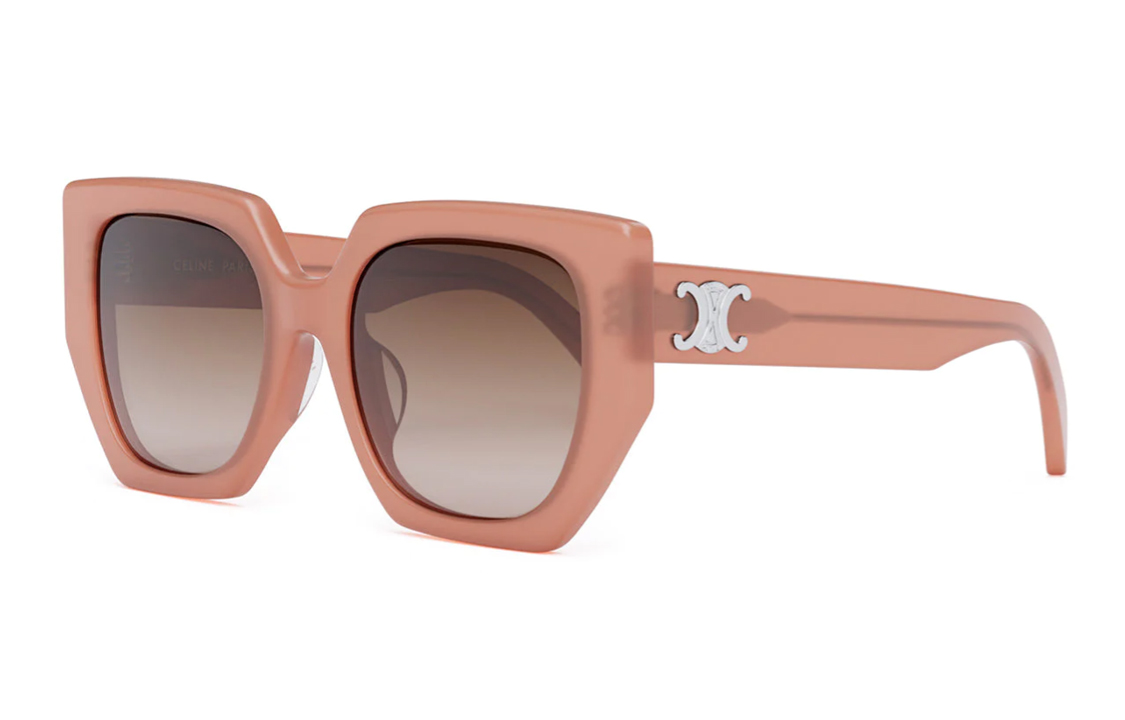 CELINE Pink Irregular Acetate Sunglasses with Side Logo Unisex Couple Design. CL40239F-74F 圖 2