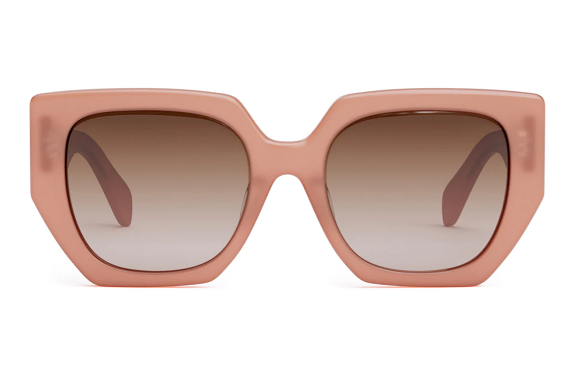 CELINE Pink Irregular Acetate Sunglasses with Side Logo Unisex Couple Design. CL40239F-74F 圖 3