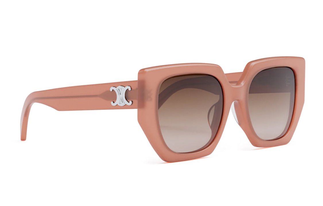 CELINE Pink Irregular Acetate Sunglasses with Side Logo Unisex Couple Design. CL40239F-74F 圖 4