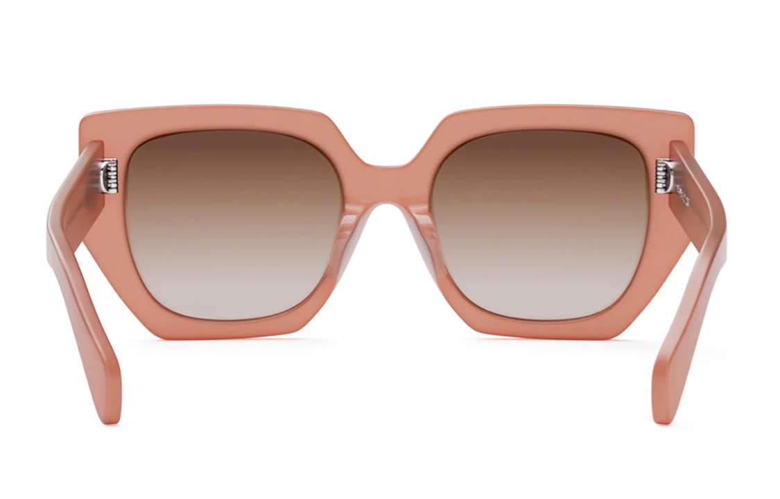 CELINE Pink Irregular Acetate Sunglasses with Side Logo Unisex Couple Design. CL40239F-74F 圖 6