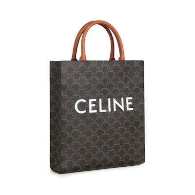 Celine Print Cabas Vertical Small Triomphe Tan