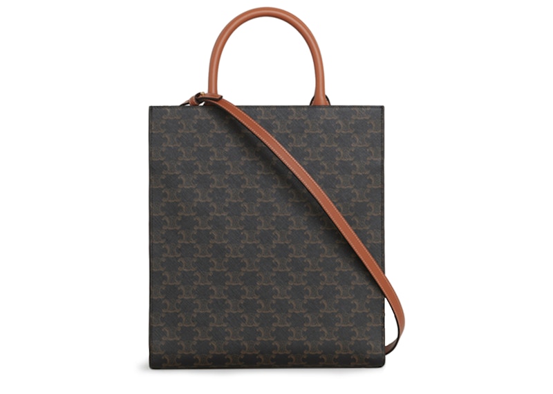 Order Celine Print Cabas Vertical Pequeño Triomphe Marrón Claro