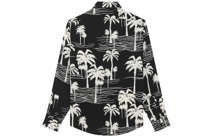 Lookbook Celine Printed Viscose Classic Long-Sleeve Shirt Black 2C028466M-38OW