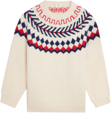 CELINE Corak Asli Crewneck Sweater Wool Shetland - Warna Krim. 2A38Q107O-01CE Buy CELINE Corak Asli Crewneck Sweater Wool Shetland - Warna Krim. 2A38Q107O-01CE