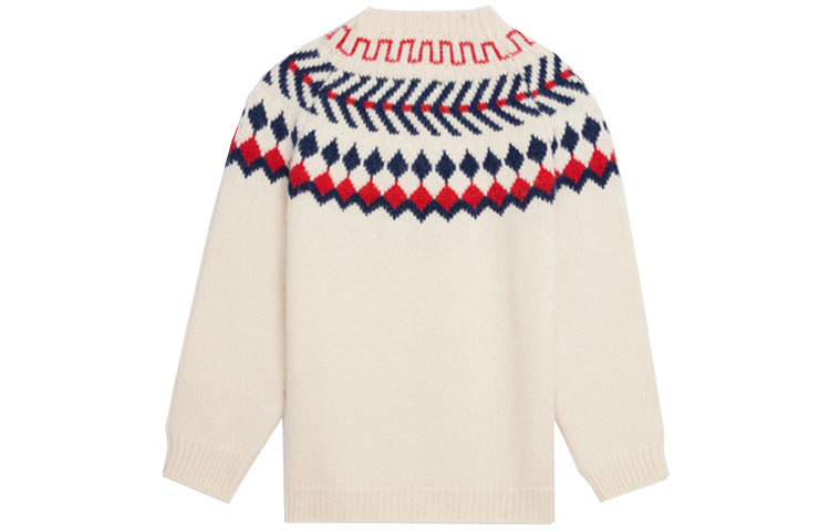 Lookbook CELINE Sweater Wol Shetland Pola Crewneck Motif Polos - Warna Cream. 2A38Q107O-01CE