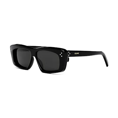 CELINE Rectangular Sunglasses Unisex Fashion Minimalist Trendy Style. CL40259I-01A
