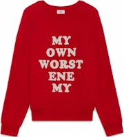Celine Red Crewneck Sweatshirt with Logo Letter Pattern Long Sleeves 2Y138824I-27RW Celine Red Crewneck Sweatshirt with Logo Letter Pattern Long Sleeves 2Y138824I-27RW