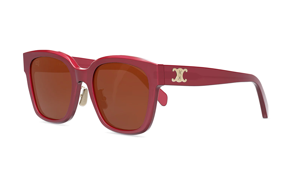CELINE Red Irregular Sunglasses Unisex Couple Style with Metal Acetate Logo Trim. CL40222F-74S 圖 2