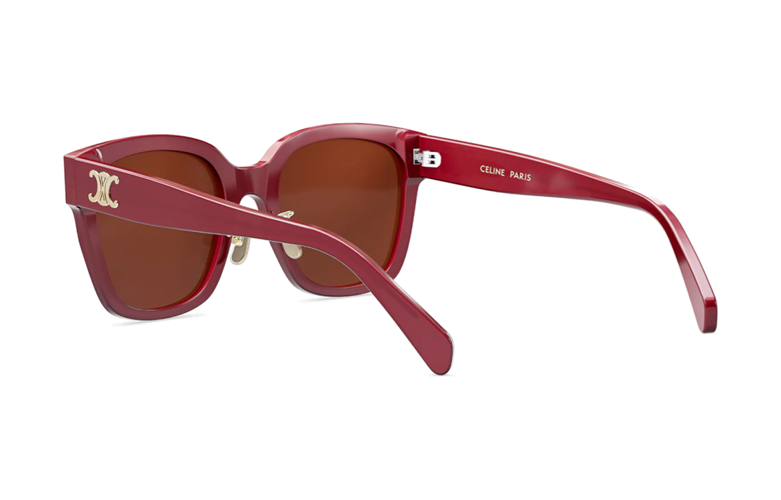CELINE Red Irregular Sunglasses Unisex Couple Style with Metal Acetate Logo Trim. CL40222F-74S 圖 3