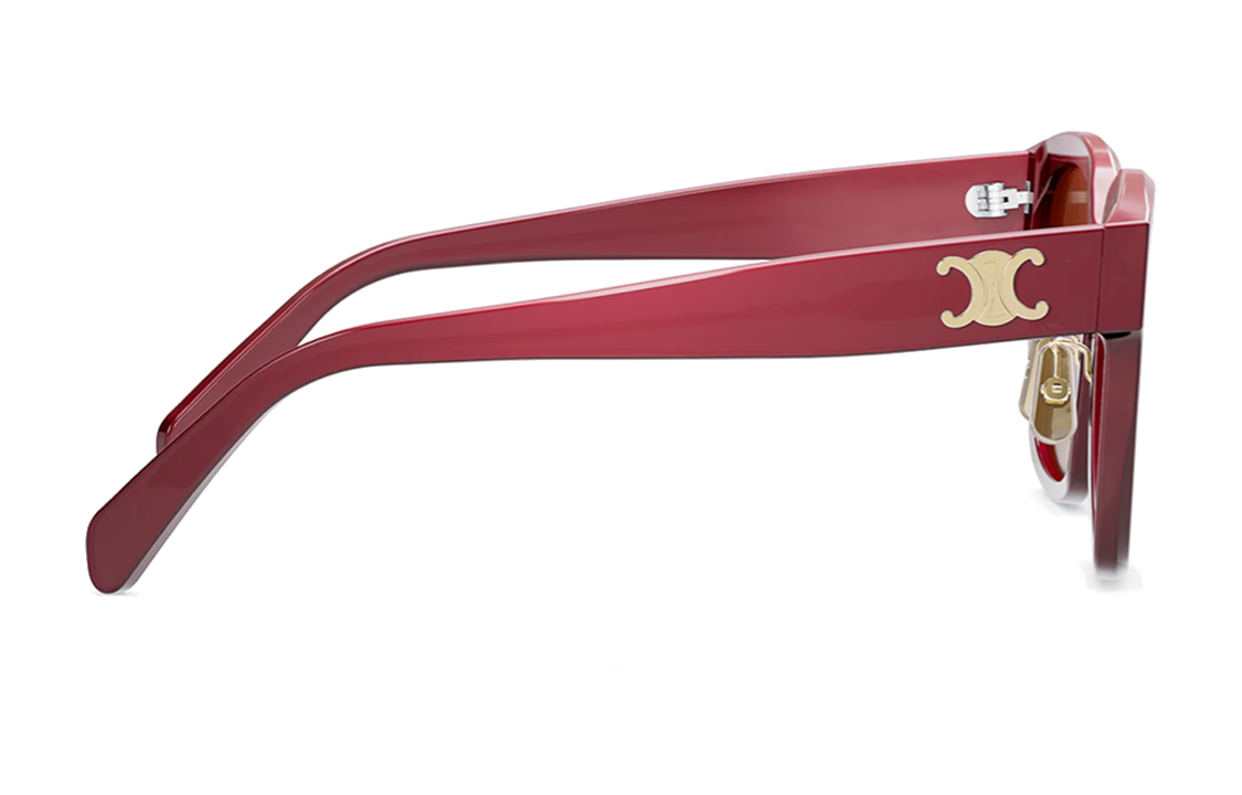 CELINE Red Irregular Sunglasses Unisex Couple Style with Metal Acetate Logo Trim. CL40222F-74S 圖 7