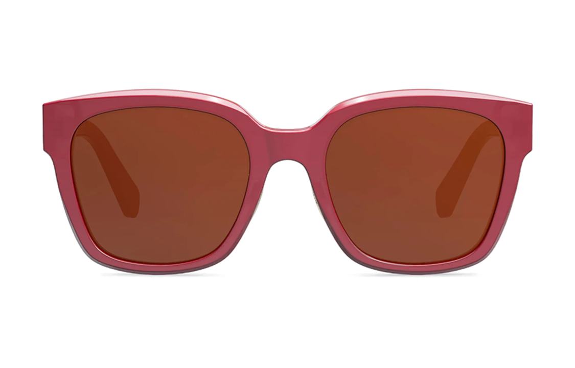 CELINE Red Irregular Sunglasses Unisex Couple Style with Metal Acetate Logo Trim. CL40222F-74S 圖 8