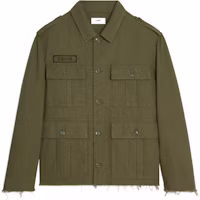 Celine Saharienne Cotton Jacket - Olive Green Casual Long-Sleeve Coat 2W44B177R-02KK Celine Saharienne Cotton Jacket - Olive Green Casual Long-Sleeve Coat 2W44B177R-02KK