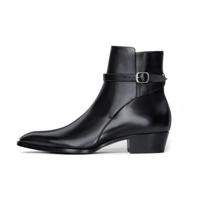 CELINE Shiny Calfskin Ankle Boots 'Black'