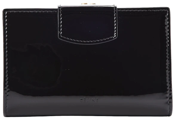 Celine Shiny Calfskin Multifunction Wallet Medium Black Patent Buy Celine Shiny Calfskin Multifunction Wallet Medium Black Patent