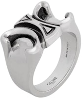 CELINE Silver Brass Ring for Men - Minimalist Solid Design. 461DR6BRA36SI CELINE Silver Brass Ring for Men - Minimalist Solid Design. 461DR6BRA36SI