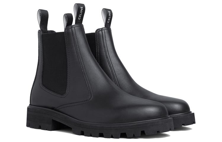 Lookbook CELINE 柔軟牛皮革短靴 黑色