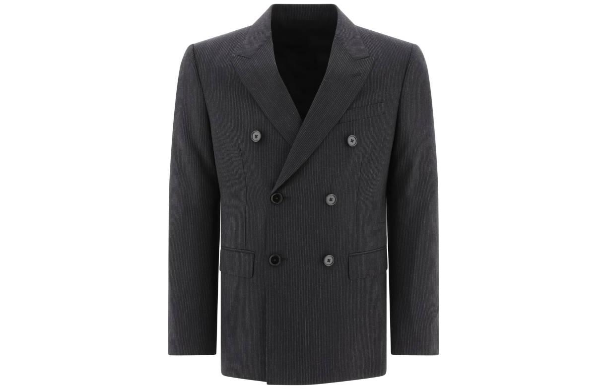 Celine Solid Black Long Sleeve Jacket with Button-Down Collar 2V21J809H09BW