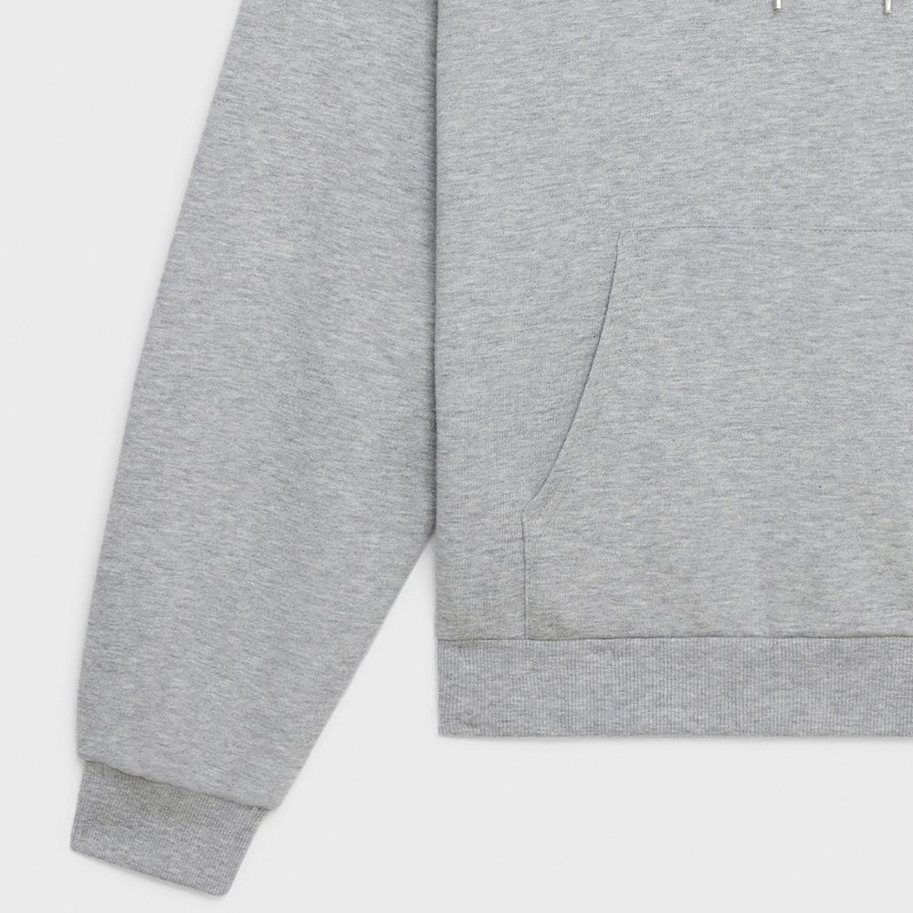 CELINE Solid Color Drawstring Hoodie  Long Sleeve Pullover - Grey 2Y377450I-09OW 圖 5
