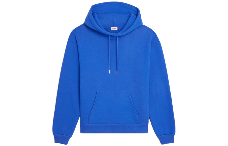 CELINE SS21 Blue Logo Print Fleece Pullover Sweatshirt. 2Y499052H-07KW