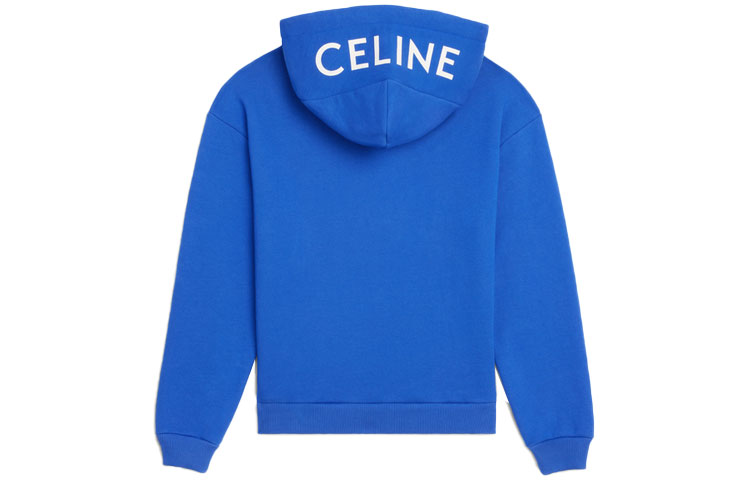 Order CELINE SS21 Sudadera Fleece Azul con Logo Estampado. 2Y499052H-07KW