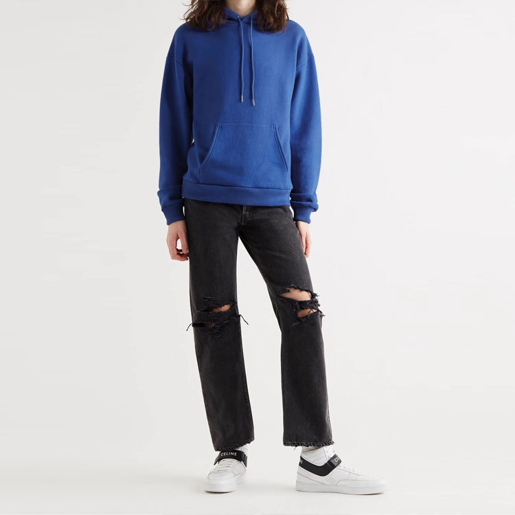 Shop CELINE SS21 Sudadera Fleece Azul con Logo Estampado. 2Y499052H-07KW