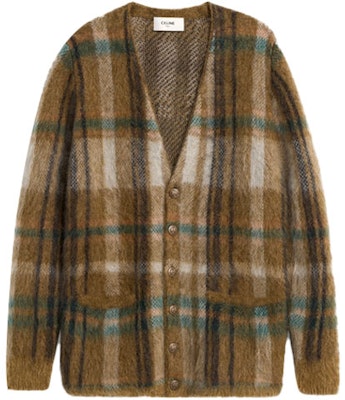 CELINE SS21 グリーン チェック モヘア カーディガン セーター ジャケット 2A32J204L-30GN Order CELINE SS21 グリーン チェック モヘア カーディガン セーター ジャケット 2A32J204L-30GN