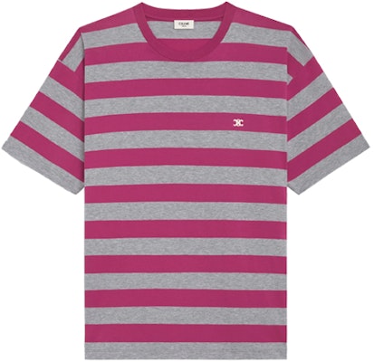 CELINE SS21 Kaos Pria Pink Striped Loose Fit Crew Neck. 2X651795M-25GR Buy CELINE SS21 Kaos Pria Pink Striped Loose Fit Crew Neck. 2X651795M-25GR