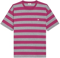 CELINE SS21 Kaos Pria Pink Striped Loose Fit Crew Neck. 2X651795M-25GR Order CELINE SS21 Kaos Pria Pink Striped Loose Fit Crew Neck. 2X651795M-25GR