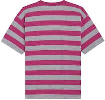 CELINE SS21 Kaos Pria Pink Striped Loose Fit Crew Neck. 2X651795M-25GR Lookbook CELINE SS21 Kaos Pria Pink Striped Loose Fit Crew Neck. 2X651795M-25GR
