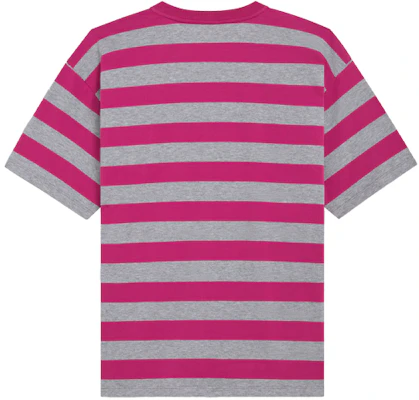 CELINE SS21 Striped Loose Fit Crew Neck Pink T-Shirt Men. 2X651795M-25GR Lookbook CELINE SS21 Striped Loose Fit Crew Neck Pink T-Shirt Men. 2X651795M-25GR