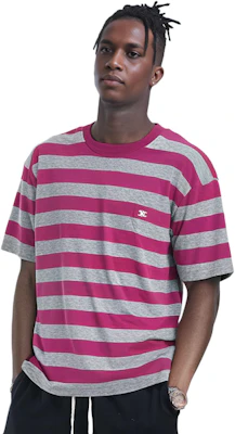 CELINE SS21 Striped Loose Fit Crew Neck Pink T-Shirt Men. 2X651795M-25GR Shop CELINE SS21 Striped Loose Fit Crew Neck Pink T-Shirt Men. 2X651795M-25GR