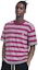 Shop CELINE SS21 Kaos Pria Pink Striped Loose Fit Crew Neck. 2X651795M-25GR