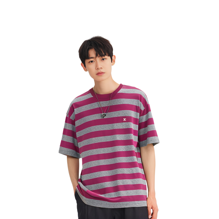 Purchase CELINE SS21 Kaos Pria Pink Striped Loose Fit Crew Neck. 2X651795M-25GR