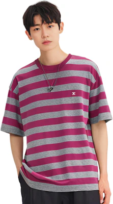 CELINE SS21 Striped Loose Fit Crew Neck Pink T-Shirt Men. 2X651795M-25GR Purchase CELINE SS21 Striped Loose Fit Crew Neck Pink T-Shirt Men. 2X651795M-25GR