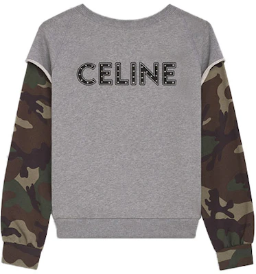 CELINE 21春夏男士灰色迷彩徽標鉚釘長袖棉質衛衣 2Y340052H-09GK Buy CELINE 21春夏男士灰色迷彩徽標鉚釘長袖棉質衛衣 2Y340052H-09GK