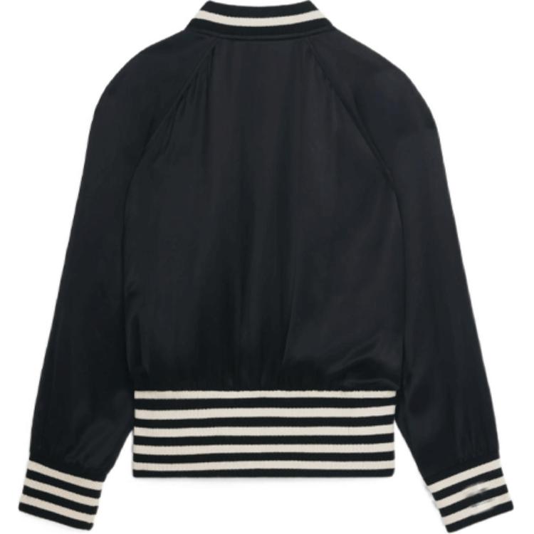 CELINE SS22 90s Satin Palm Tree Varsity Jacket  Black 2V57H851C-38NO 圖 3