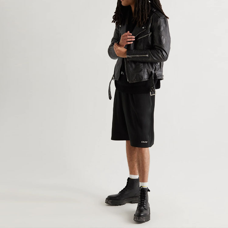 Shop CELINE SS22  Black Double-Sided Knit Casual Shorts. 2Z144121O-38NO