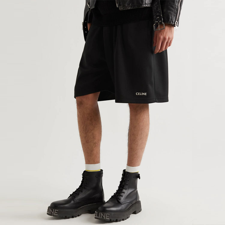 Purchase CELINE SS22  Black Double-Sided Knit Casual Shorts. 2Z144121O-38NO