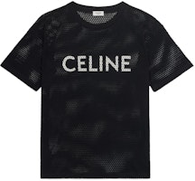CELINE SS22 Kaos Hitam Crewneck Lengan Pendek dengan Cetak Huruf 2X62A950P-38AW Order CELINE SS22 Kaos Hitam Crewneck Lengan Pendek dengan Cetak Huruf 2X62A950P-38AW