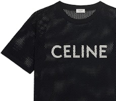 CELINE SS22 Kaos Hitam Crewneck Lengan Pendek dengan Cetak Huruf 2X62A950P-38AW Details for CELINE SS22 Kaos Hitam Crewneck Lengan Pendek dengan Cetak Huruf 2X62A950P-38AW