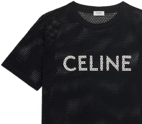 CELINE SS22 Camiseta Negra Cuello Redondo Manga Corta con Letras. 2X62A950P-38AW Details for CELINE SS22 Camiseta Negra Cuello Redondo Manga Corta con Letras. 2X62A950P-38AW