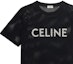 Details for CELINE SS22 Kaos Hitam Crewneck Lengan Pendek dengan Cetak Huruf 2X62A950P-38AW