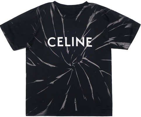 CELINE SS22 Black Tie-Dye Logo Print Crewneck T-Shirt 2X820643O-38AW Order CELINE SS22 Black Tie-Dye Logo Print Crewneck T-Shirt 2X820643O-38AW