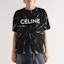 Shop CELINE SS22 Kaos Crewneck Hitam Tie-Dye Logo Print 2X820643O-38AW