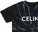 Details for CELINE SS22 Kaos Crewneck Hitam Tie-Dye Logo Print 2X820643O-38AW