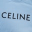 Shop CELINE SS22 蓝色修身棉质短袖标志针织T恤 2X681671Q-05WL