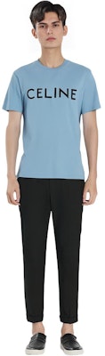 CELINE SS22 蓝色修身棉质短袖标志针织T恤 2X681671Q-05WL Details for CELINE SS22 蓝色修身棉质短袖标志针织T恤 2X681671Q-05WL