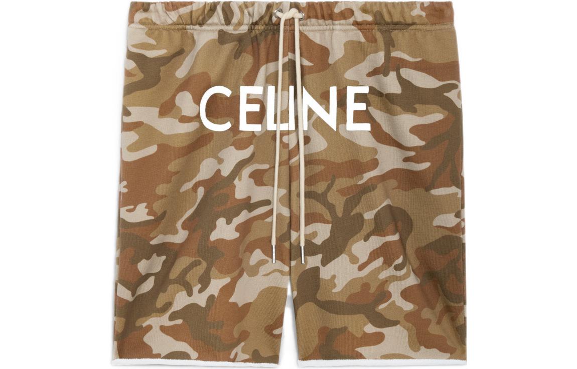 Order CELINE SS22  Camouflage Cotton Fleece Casual Shorts Brown. 2Z156247Q-08CW